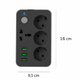 Сітковий фільтр XOKO SP-3-3-1, 2 м, 3 EU розетки, 1 міжнародна розетка, 3 USB сірий - зображення 3