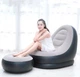 Надувное кресло диван с пуфом на дачу AIR SOFA 9233 велюровое покрытие - изображение 1
