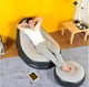Надувное кресло с пуфом для отдыха AIR SOFA 9233 велюровое покрытие - изображение 2