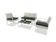 Набір садових меблів JUST RELAX Loft Style c Ротангу зі сталевим каркасом Лофт Білий (Диван, стіл, Крісло х2 шт.) - зображення 1