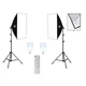 Комплект Puluz PU5070-2 225W 2 x софтбокса 50 x 70 см 2 x стійки 2 LED-лампи 225 ватів пульт ДК - зображення 1