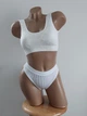 Комплект нижнего белья в рубчик топ бюстгальтер трусики Honey Fashion Accessories One Size M/L белый (2-166) - изображение 2