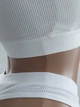 Комплект нижнего белья в рубчик топ бюстгальтер трусики Honey Fashion Accessories One Size M/L белый (2-166) - изображение 3