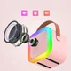 Портативная колонка с 2-мя караоке микрофонами Winso K12 Аккумуляторная с RGB подсветкой 10W Розовая - изображение 4