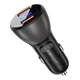 Автомобильное зарядное устройство Acefast B7 metal car charger 45W (USB-A + USB-A) with digital display Transparent Black - изображение 1