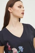 Футболка женская с цветочным рисунком черная Medicine XS - изображение 4
