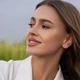 Сережки LUNET з білого золота, з діамантами 323311121 - изображение 3