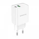 Сетевое зарядное устройство Borofone BA69A 1USB/1Type-C QC/PD/20W/3A White - изображение 1