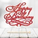 Блискучий Топпер "Happy Birthday (13)" Напис 12х8cм для Торта у Букет Квіти Фігурка МДФ з Одностороннім глітером (червоний) - зображення 1
