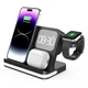 Беспроводная зарядная док-станция VIKEFON для смартфонов / наушников / Apple Watch с подсветкой, черная "G" (78504027) - изображение 4