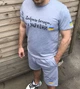 Патриотический костюм шорты и футболка "Доброго вечора, ми з України" светло-серый XL - изображение 1