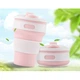 Складная силиконовая термокружка Collapsible pink 350ml - изображение 4