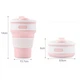 Складная силиконовая термокружка Collapsible pink 350ml - изображение 6