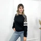 Жіноча трикотажна кофта з леопардовим принтом GF04196 колір чорний, розмір 50/52 - зображення 4