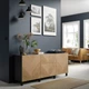Модуль для зберігання із шухлядами IKEA BESTÅ БІСТО, чорно-коричневий, HEDEVIKEN ХЕДЕВІКЕН, жерстяний шпон - зображення 3
