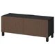 Тумба под ТВ IKEA БЕСТО, с дверцами, черно-коричневая Бьорковикен, 794.198.96 - изображение 1