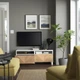 Тумба для телевізора з шухлядами IKEA BESTÅ БЕСТО, білий, HEDEVIKEN ХЕДЕВІКЕН, жерстяний шпон дуб, 120х42х48 - изображение 4