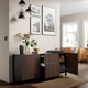 Модуль для зберігання із шухлядами IKEA BESTÅ БЕСТО, чорно-коричневий Björköviken, STUBBARP СТУББАРП, шпон - изображение 6
