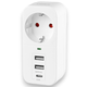 Сетевой адаптер с 2USB + USB-C и заземлением VIDEX ONCORD VF-AD1G2U1C-W White - изображение 1