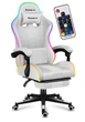 Геймерское Кресло с RGB Подсветкой Компьютерное Игровое Huzaro Force 4.7 RGB White с Подставкой для Ног Белое до 140 кг Польша - изображение 11