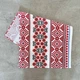 Рушник вафельний з принтом вишивки та червоними квітами GM Textile 35х61см 180г/м2 (Біло-червоний) - зображення 1