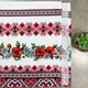 Рушник вафельний з принтом вишивки та червоними квітами GM Textile 35х61см 180г/м2 (Різнокольоровий) - зображення 4