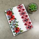 Рушник вафельний з принтом вишивки та червоними квітами GM Textile 35х61см 180г/м2 (Різнокольоровий) - зображення 5
