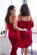 Пижама женская четверка халат майка шорты брюки Tina Collection XL красный - изображение 5