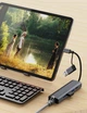 Док-станция Deepfox-2208TU 5 в 2 USB Type-C/Type-A концентратор 5 портов Сетевая карта RJ45 Ethernet LAN адаптер 1000 Мбит/с - изображение 3