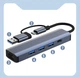 Док-станция Deepfox-2208TU 5 в 2 USB Type-C/Type-A концентратор 5 портов Сетевая карта RJ45 Ethernet LAN адаптер 1000 Мбит/с - изображение 15