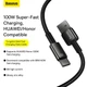 Кабель для швидкого заряджання Baseus Tungsten Gold Fast Charging USB to Type-C 100W 2м Чорний - зображення 8
