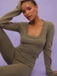 Брюки женские NA-KD 1018-009006-1758 XXS/XS Хаки (7325946315081) - изображение 5