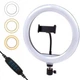 Кольцевая лампа Ring fill light Лампа для визажиста LED лампа с держателем для телефона и штативом Набор блогера 2 в 1 5500K – 3200К 26 см от Usb 5V 2A - изображение 9