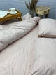 Комплект постельного белья страйп сатин турецкий Люсіль семейный наволочка 70*70см пудра - изображение 2