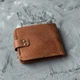 Кожаный кошелек Comfort коньячный с монетницей на кнопке из натуральной телячьей кожи - изображение 9