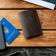 Коричневая обложка на паспорт с гербом для документов KONSUL из натуральной телячьей кожи - изображение 5