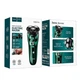 Электробритва мужская на аккумуляторе Hoco DAR06 Plus IPX7/USB Electric Razor With Smart LED Indicator Green - изображение 10