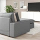 Кутовий диван 5o з шезлонгом IKEA KIVIK КІВІК, Tibbleby бежевий, сірий, 594.404.79 - изображение 15