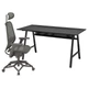Игровой стол и стул IKEA UTESPELARE / STYRSPEL, черный, серый, 194.911.64 - изображение 1