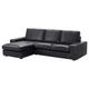 3-місний диван IKEA KIVIK КІВІК, з кушеткою, ГРАНН, Бомстад чорний, 894.431.84 - зображення 1