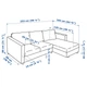 3-місний диван IKEA VIMLE ВІМЛЕ, з кушеткою, ГРАНН, Бомстад чорний, 893.066.86 - изображение 15