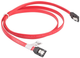 Kabel Lanberg SATA - SATA 1 m Red (CA-SASA-11CU-0100-R) - obraz 1