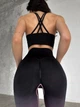 Спортивные женские леггинсы Ombre с Push Up для фитнеса и йоги Бесшовные Двухцветные XS-S Черно-розовые (XV01XS-S) - изображение 9