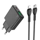 Адаптер мережевий HOCO Type-C to Lightning Delgado dual Port charger N38 |1USB/1Type-C, 20W/3A, PD/QC| - изображение 1