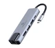 Адаптер Cablexpert A-CM-COMBO5-04, Док станція USB Type-C 5-в-1 (хаб/HDMI/PD/LAN), сірий - зображення 1