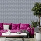 3D панель самоклеющаяся кирпич Серебро 700х770х3мм (017-3) SW-00000230 - изображение 5