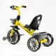 Дитячий триколісний велосипед Best Trike BS-16390 з EVA колесами, фарою, музикою та світлом, 2 кошики, Жовтий - зображення 2