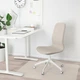 Конференц-стілець IKEA ЛОНГФЬЄЛЬЛЬ, Гуннаред бежевий, білий, 092.524.80 - зображення 8