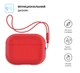 Силіконовий чохол для навушників Apple AirPods Pro 2 2022, Silicone Case with straps, червоний, захисний чохол з ремінцем, ультратонкий і легкий, повний захист, з підвіскою, м"який силікон, ArmorStandart (ARM68614) - зображення 2