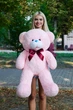 М'яка іграшка Плюшевий ведмедик My Best Friend Бант 110 см Рожевий - зображення 3